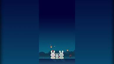 传统民俗风玉兔望月中秋佳节循环背景视频的预览图